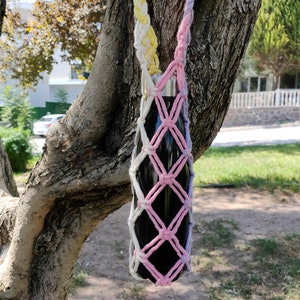 Colourful Macrame Thermos and Bottle Carrier Bag ,Macrame Bottle Sling , Water Bottle Carrier , Macrame bag , Boho Style Bag , Gifts ,Cotton