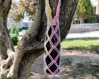 Colourful Macrame Thermos and Bottle Carrier Bag ,Macrame Bottle Sling , Water Bottle Carrier , Macrame bag , Boho Style Bag , Gifts ,Cotton