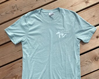 Great Lake Life Tees | Spring Summer Colours | Great Lakes | Navy Blue | Forest Green | Autumn | Cardinal | Cotton | T-shirt | Customize