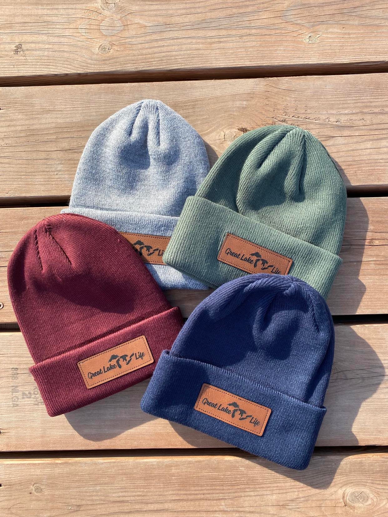 Toque With Leather Patch | Great Lake Life | Great Lakes - Etsy