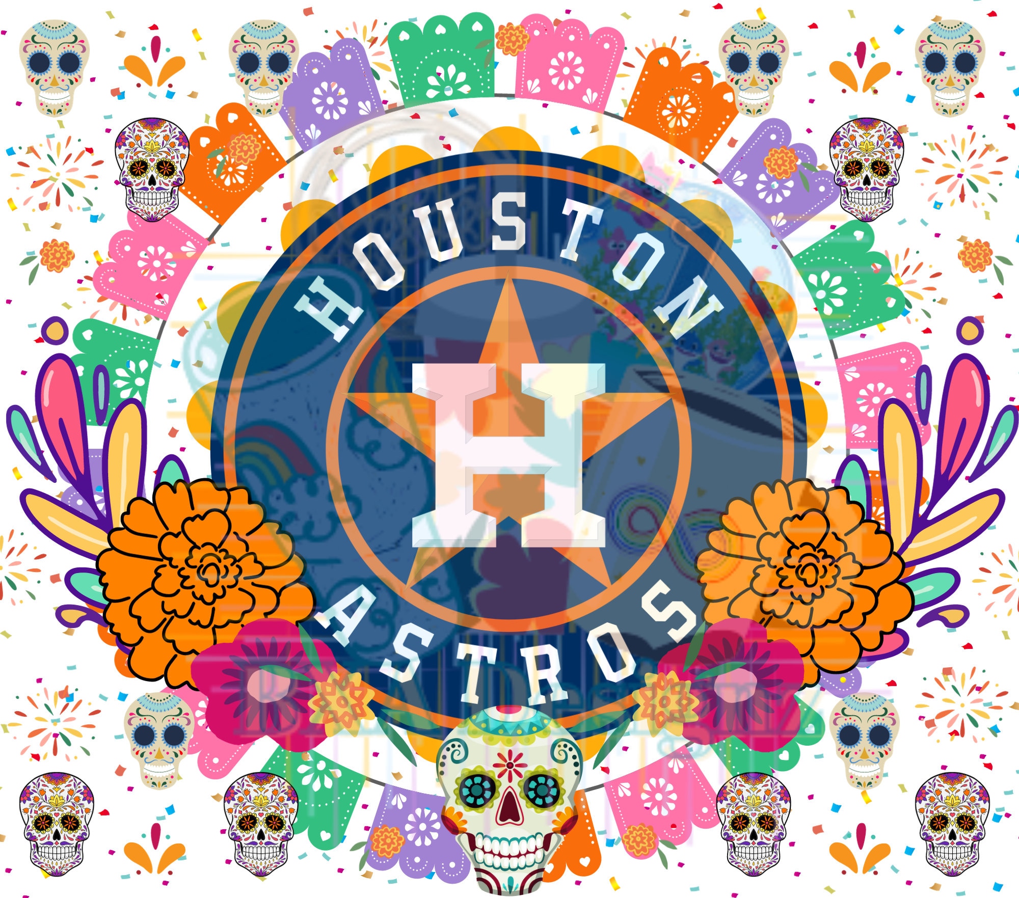 Houston Astros Skull SVG, Day Of The Dead Houston SVG, Astros Baseball  Skull SVG