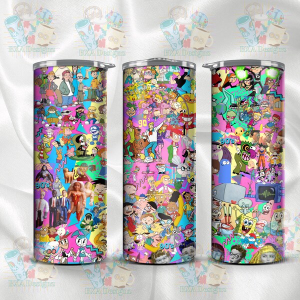 90s Kid Nostalgia Sublimation PNG 20 oz Skinny Tumbler