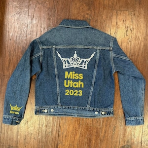 Title Active Dark Wash Denim Jacket Pageant Custom