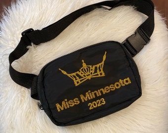 Title Belt Bag Fanny Pack Crossbody Pageant Crown