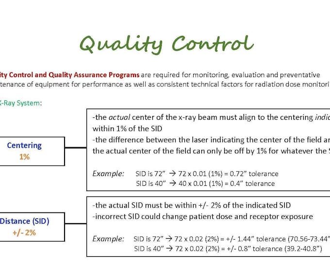 The Quality Control Section