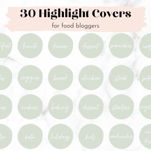 Instagram Highlight Cover für Food Blogger | Food Blog Highlight Cover | Food Blog Highlights