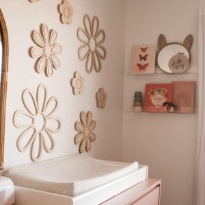 Wooden Daisy Wall Flowers: Boho Nursery Decor