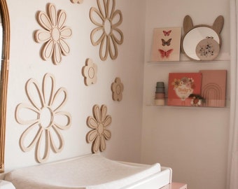 Wooden Daisy Wall Flowers: Boho Nursery Decor