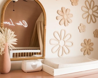 Wood Wall Flowers, Nursery Decor, Boho Nursery, Wall Hanging, Daisy Wooden Flowers, Kids Room Decor, Wooden Flowers, Wall Decor