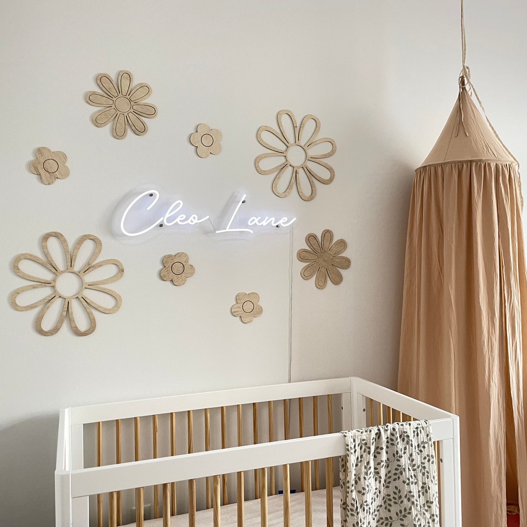 Wooden Flower Wall Art: Boho Nursery Decor - Etsy