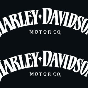 Harley-Davidson Motor Co. Logo Vinyl Decal – 2-Piece Set (2.5 x 8 inches) | Premium Biker Stickers for Cars, Bikes, Toolboxes & More
