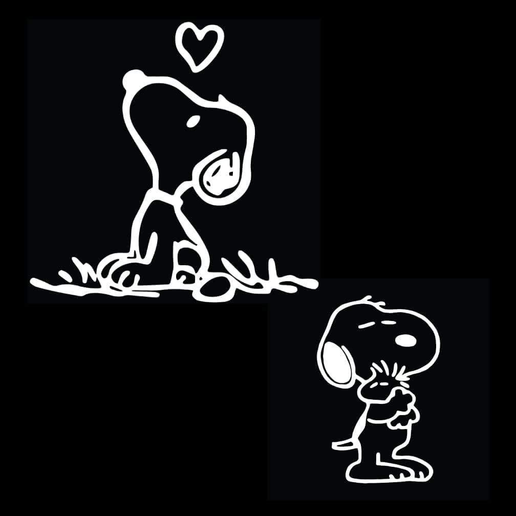 AUFKLEBER SNOOPY + Charly Oder Lucy 100x36cm CW012 Auto