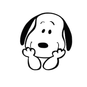 Snoopy Car Decal: Black Vinyl Peanuts Character Sticker