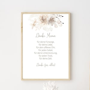 Christliches Poster | Danke Mama | Muttertag
