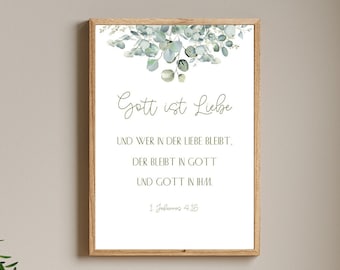 Cartel cristiano con versículo de la Biblia | 1 Juan 4:16