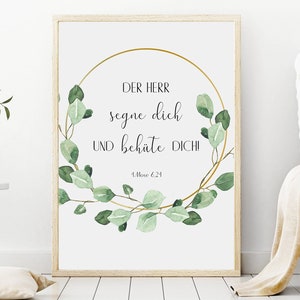 Christian poster with Bible verse | Numbers 6:24 | eucalyptus