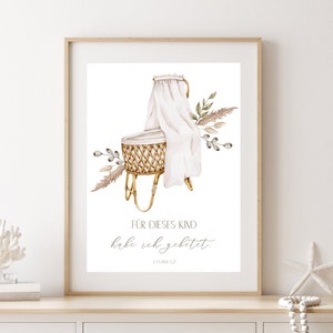 Christliches Kinderposter mit Bibelvers | 1.Samuel 1,27 | Boho Stil