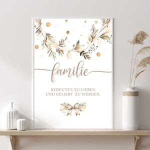 Poster mit christlichem Spruch | Familie bedeutet ... | weihnachtlich