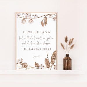Poster mit Bibelvers | Josua 1,5 | Boho Stil
