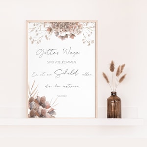 Christliches Poster mit Bibelvers | Psalm 18,31 | Boho Stil