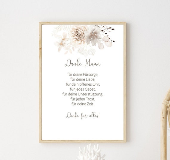 Christliches Poster | Danke Mama | Muttertag
