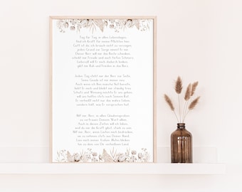 Poster mit christlichem Spruch | Tag für Tag | Boho Stil