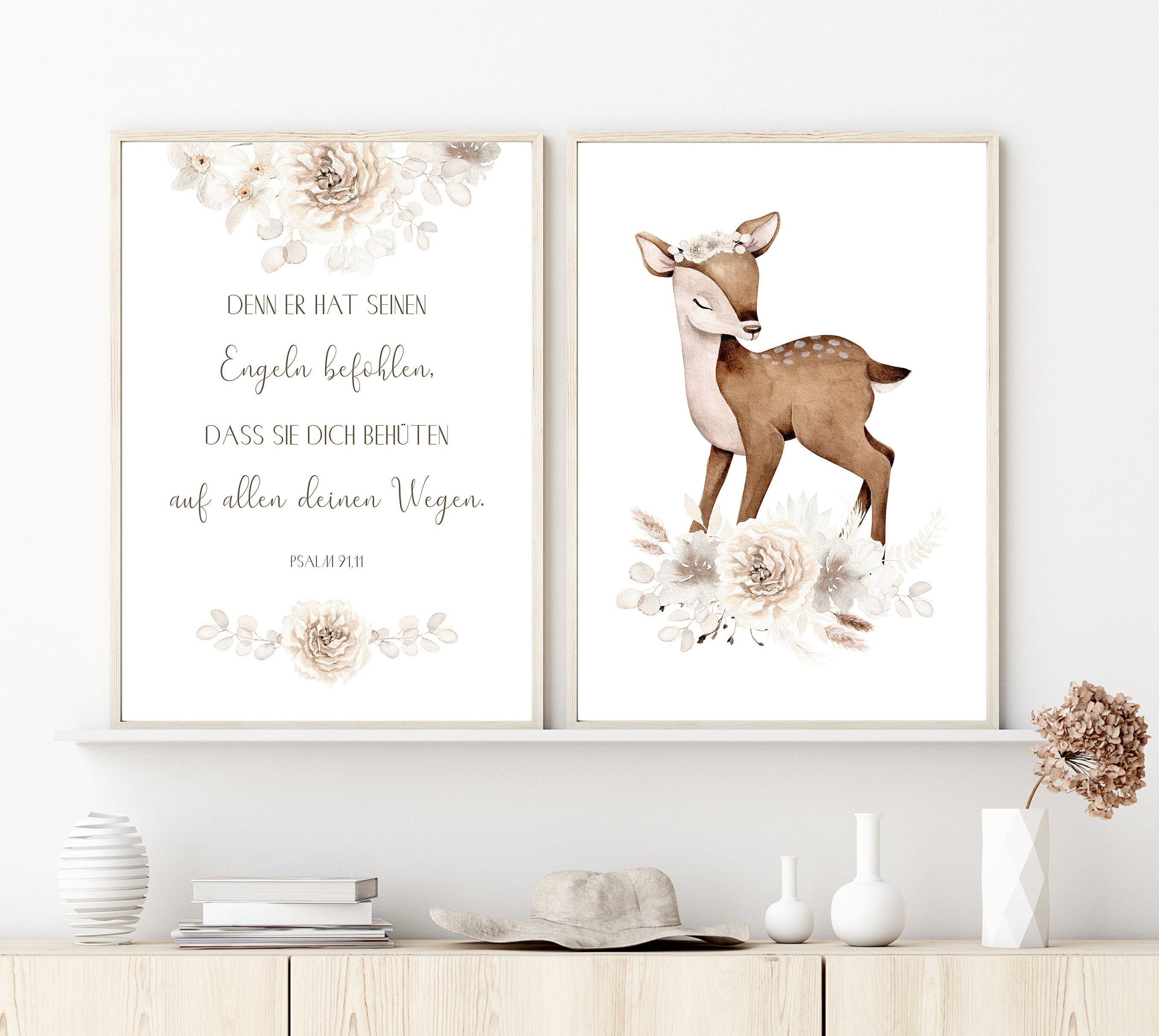 Flower deer poster