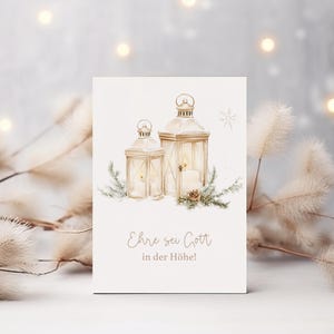 Postkarte zu Weihnachten | Ehre sei Gott