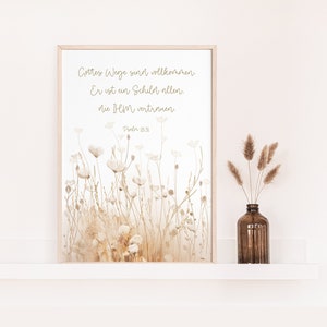 Christliches Poster mit Bibelvers | Psalm 18,31 | Blumenwiese