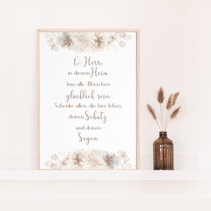 Poster mit christlichem Spruch | Zuhause | Blumen