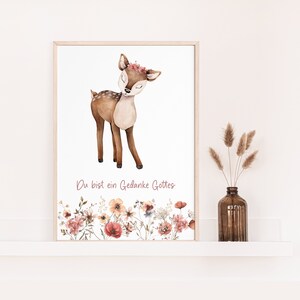 Christliches Kinderposter | Gedanke Gottes | Babyreh