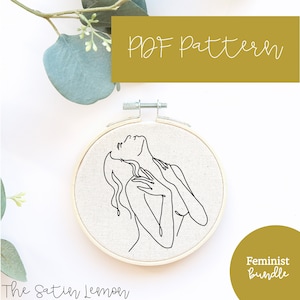フェミニスト刺繍 PDF / 女性 / バンドル / 刺繍パターン / DIY 刺繍 / DIY バッグスティック / 帽子スティック / 布スティック