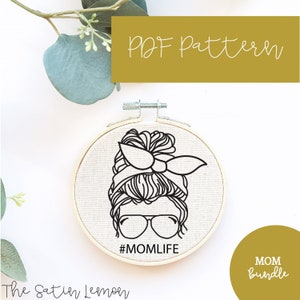 Mom Bundle Embroidery PDF / Mother&#39;s Day / Embroidery Patterns / DIY Embroidery / DIY Bag Stick / Hat Stick / Cloth Stick