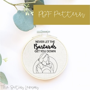 Broderie Schitts Creek PDF / Ne laissez pas les bâtards / Motifs de broderie / Broderie DIY / Bâton de sac bricolage / Bâton de chapeau / Bâton de tissu