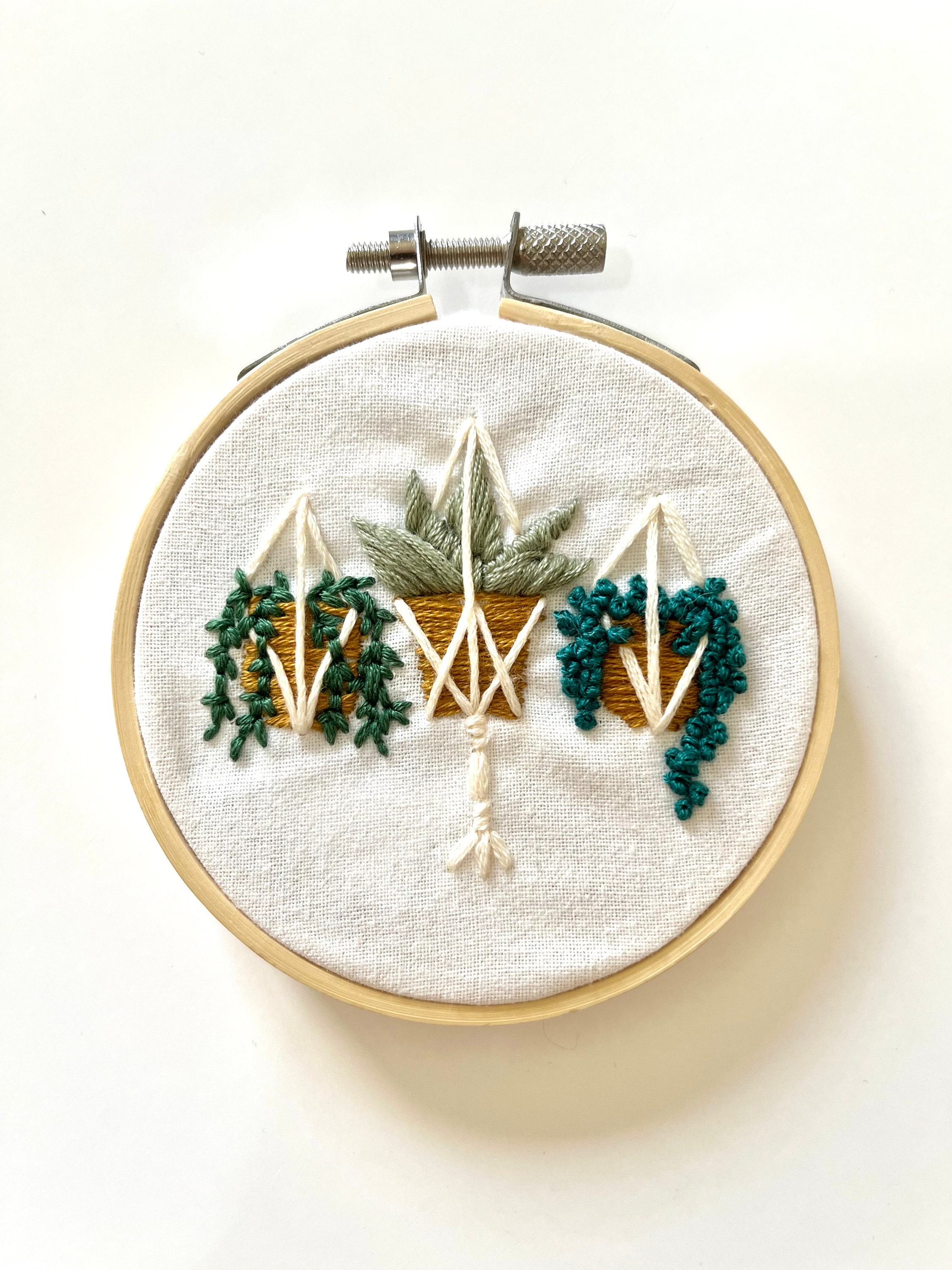 Hanging Plant Embroidery / Succulent / PDF Pattern / Digital Hand ...