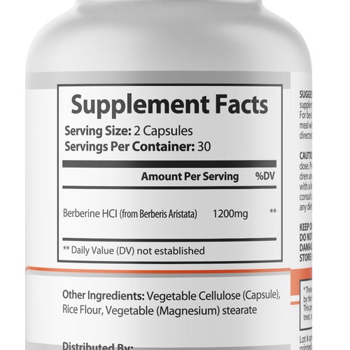 Berberine 1200mg High Strength Formula 4 Bottles 240 shops Capsules
