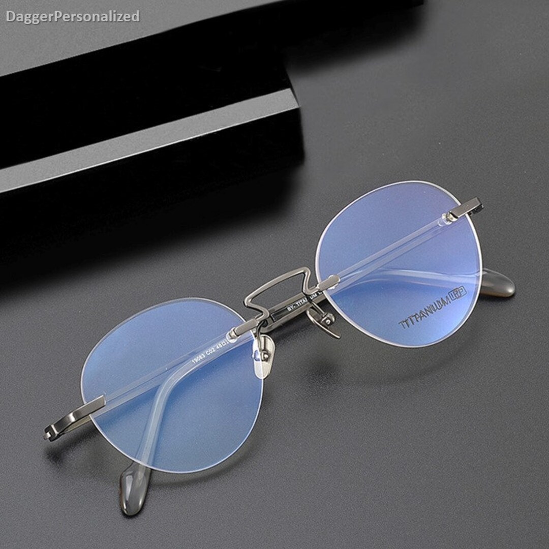 Rimless Eyeglasses Frame Square Shaped Eyeglasses Frame Etsy.de