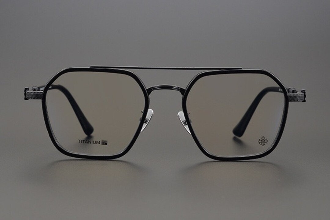 Hexagon Eyeglasses Frame Handmade Full Frame Eyeglasses Etsy