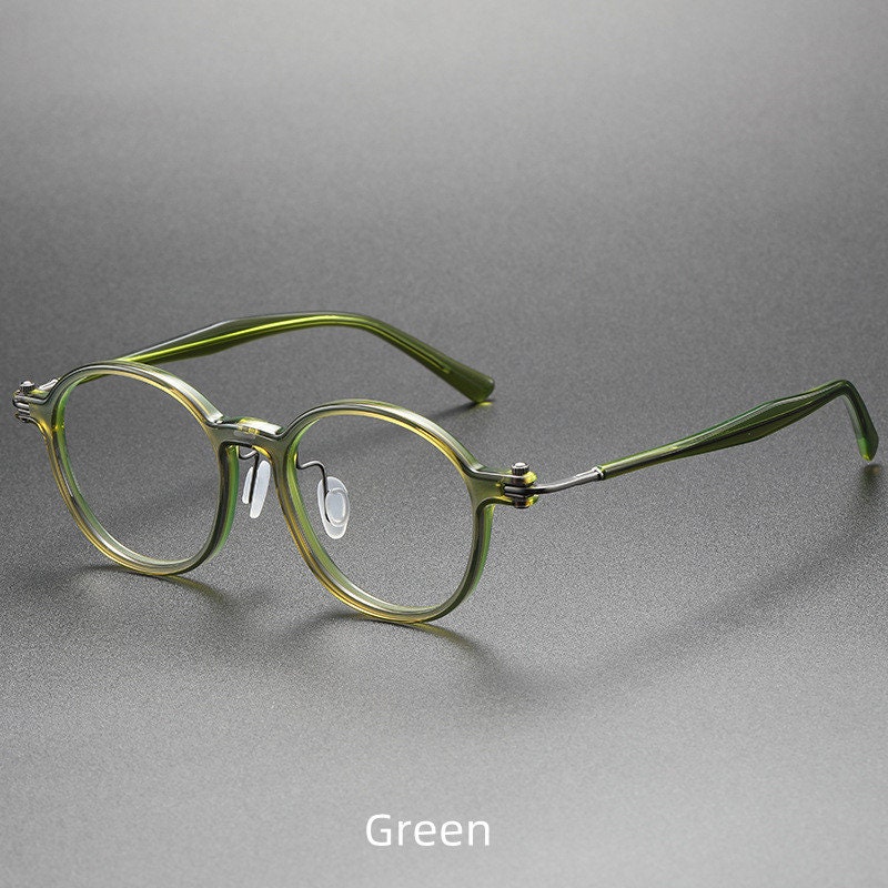 Round Shape Eyeglasses Frame Handmade Spectacle Frame Etsy