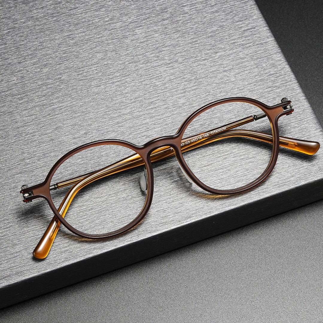 Round Shape Eyeglasses Frame Handmade Spectacle Frame Etsy