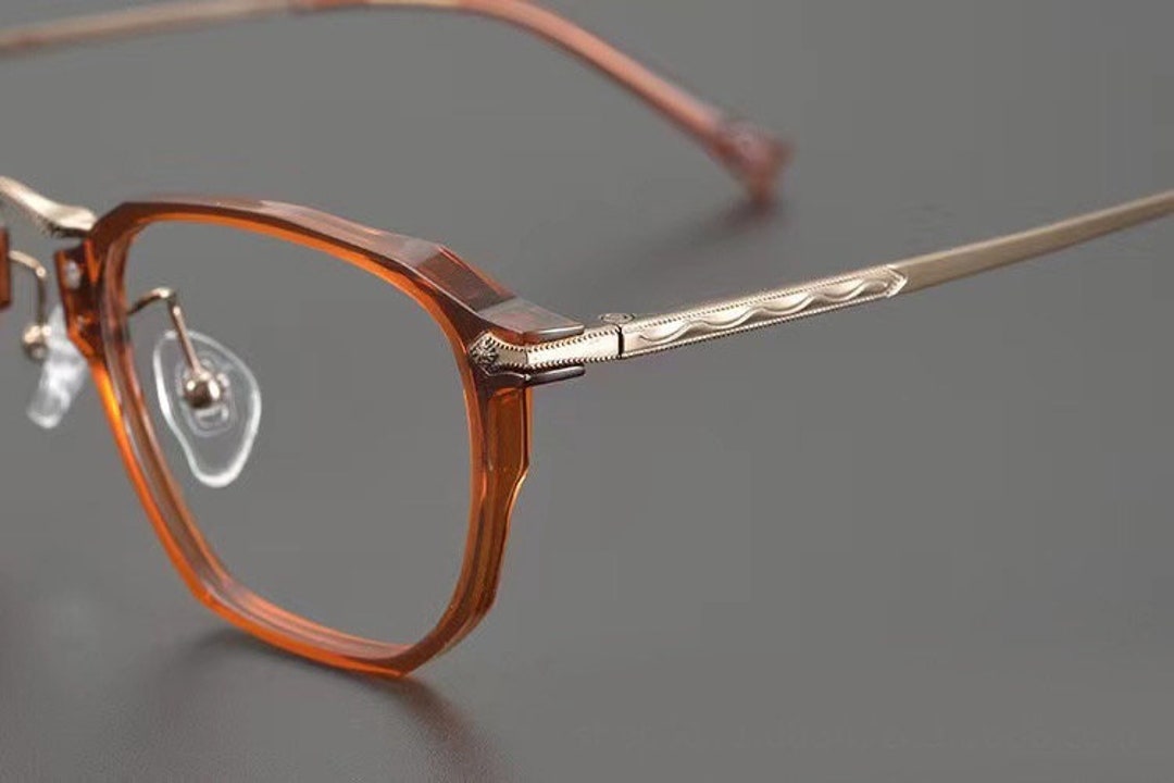 Carved Eyeglasses Frame Handmade Spectacle Frame Square Etsy