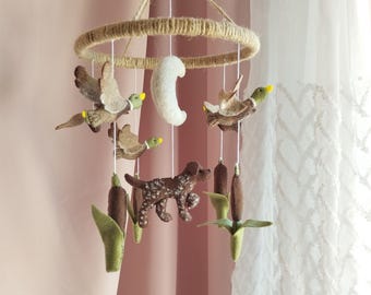 Duck Hunting Baby Mobile, GSP Dog Nursery Mobile, Hunting Nursery Decor, Hunting Dog decor, Mallard Duck Mobile, Pointer Dog MobileP1430