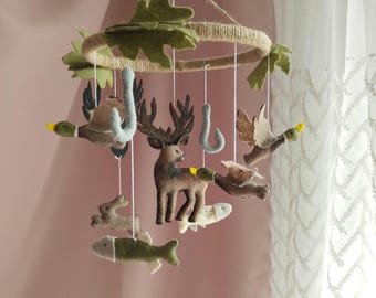 Jagd Baby Mobile, Angeln Kinderzimmer Mobile, Stockenten Enten Krippe Mobile, rustikale Angeln Kinderzimmer Dekor, Jagd Baby Jungen Kinderzimmer Dekor, 01355