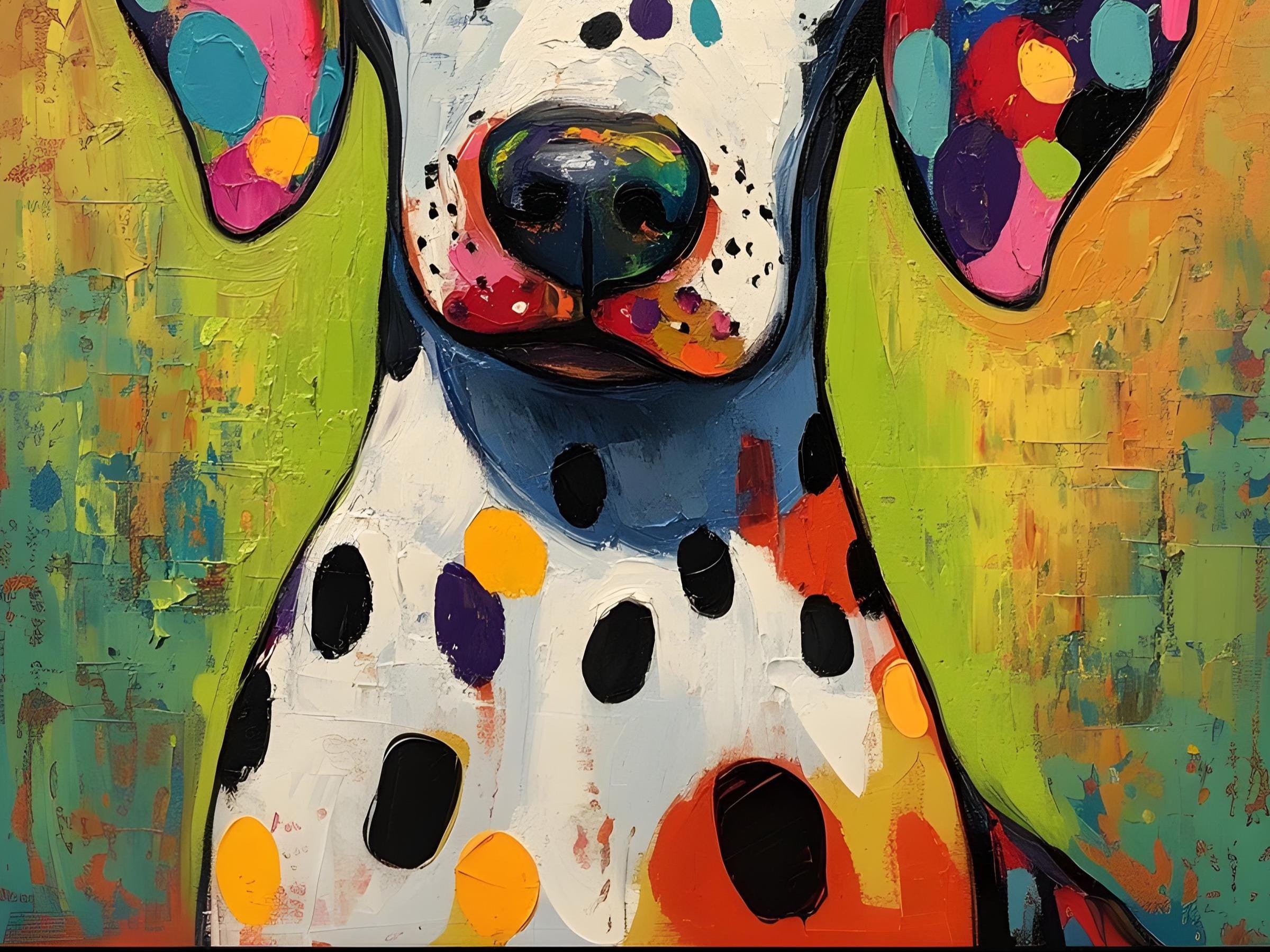 ダルメシアンのウォールアートプリント、ダルメシアンの絵画、犬の