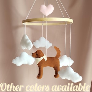 Dog baby mobile, Golden Retriever mobile nursery, Labrador crib mobile, Puppy cot mobile, Retriever nursery decor, Custom dog mobile, P614