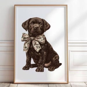 Chocolate Labrador Retriever print, Puppy wall art, Chocolate Lab illustration, Dog nursery print,Neutral Room Wall Art, Nursery decor,P#365