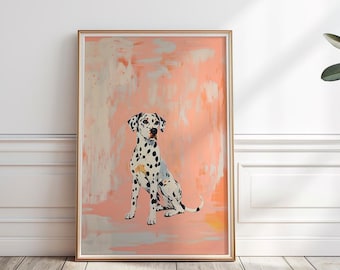 Dalmatiner Kunstdruck, Moderne Wandkunst, Blush Dalmatiner Wandkunst, Mädchen Kinderzimmer, Modernes Dekor, Postmoderne Kunst, Digital, Printable,P #24
