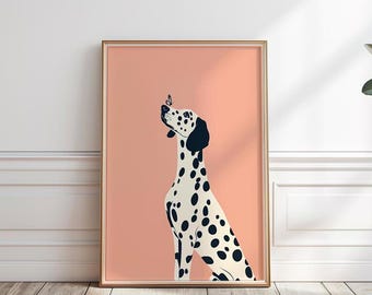 Dalmatiner Poster für Mädchen, Dalmatiner Kinderzimmer Bild, Dalmatiner Kinderzimmer Wandbild, Hunde Illustration, Digital, Printabe, P#73