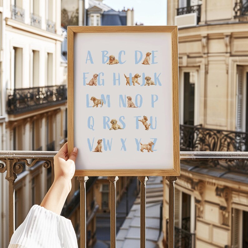 Labrador Alphabet Print, Golden Retriever Alphabet Print, Dog Alphabet ...
