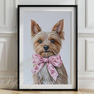 Art mural du Yorkshire Terrier, décoration de chambre d&#39;enfant du Yorkshire Terrier, Portrait de chien élégant, impression de chien pour chambre d&#39;enfant, art imprimable Portrait d&#39;animal de compagnie, P649